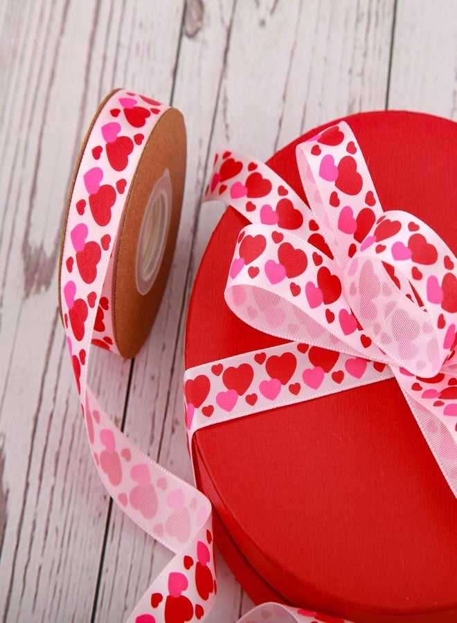 Meseey 10 Yards 5/8 Inch Valentine's Day Ribbons Pink and Red Heart Satin Ribbon for Wrapping Party DIY Craft Decoration - Image 5